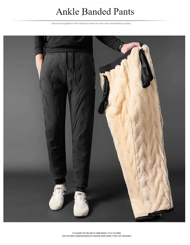 Winter Sweatwear Männer Verdicken Fleece Futter Sweatpant Thermische Hosen Casual Hosen Wasserdicht Winddicht Warme Samt Hosen – Detail 18