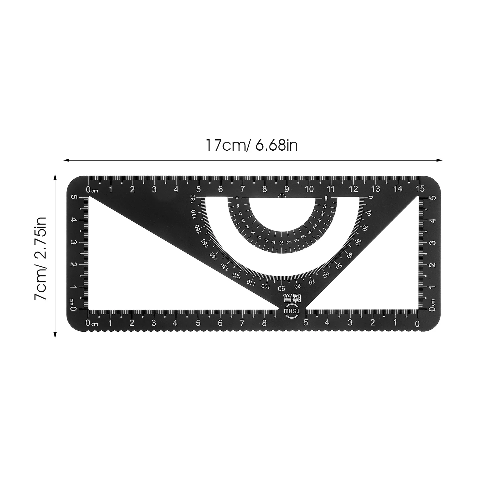Aluminum Alloy Protractor Set Drawing Measurement Ruler Sturdy Portable High Accuracy Clear Scale Number