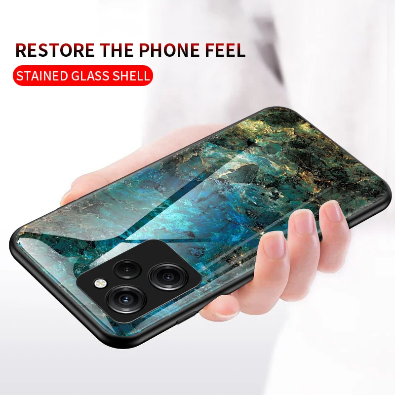 Poco X5 Pro 22101320G 22101320I Case Marble Tempered Glass Hard Cover Back Phone Case for Xiaomi Poco X5 Pro 5G Glass Protector