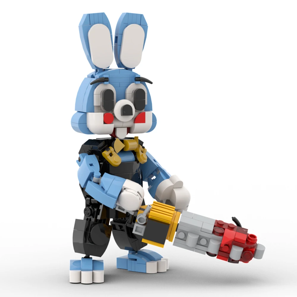 Non Binary Rabbit Figure Building Block Model Kit MOC Blue Bunny Monster Animal Doll Bricks Toy Kid Birthdays Gift