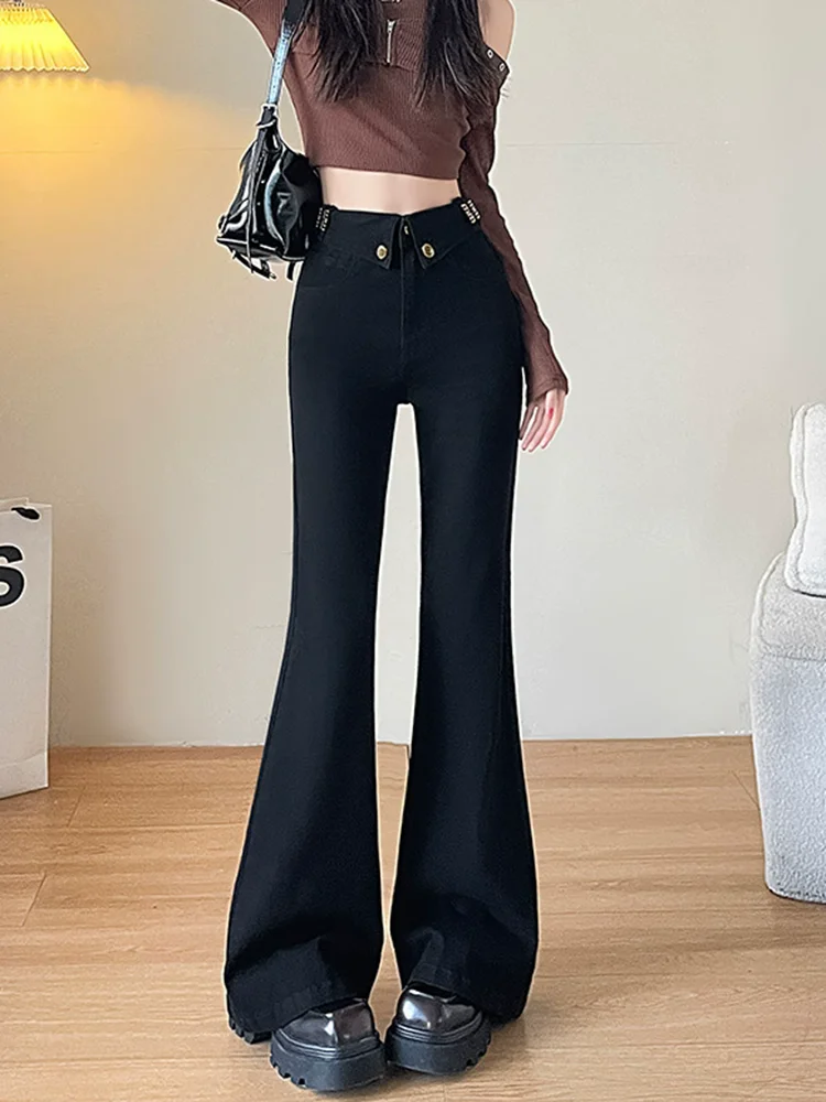 Hohe Taille Vintage Bootcut Jeans frauen Casual Taste Koreanische Mode Vaqueros Lose Retro Streetwear Breite Bein Denim Hosen