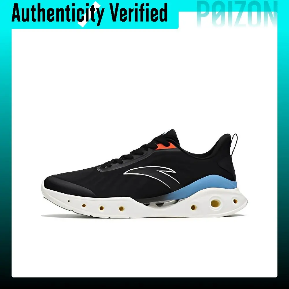 Anta Comfortable Cushioning Slip Resistant Low top Running Shoes Men's Black Orange 112325520-7