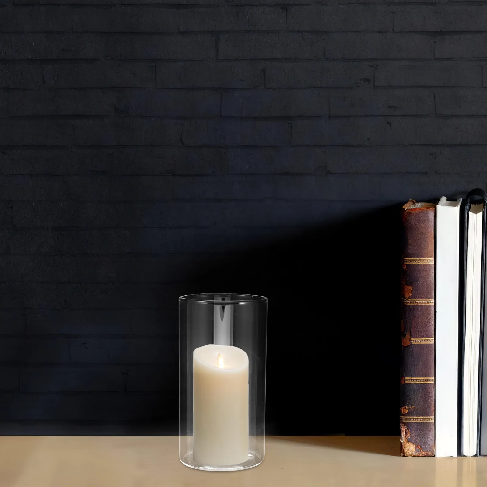 2Pcs Short Glass Cylinder Holders 120Ml Windproof Clear Hurricane Lamp Shades Floating Vases Home Wedding