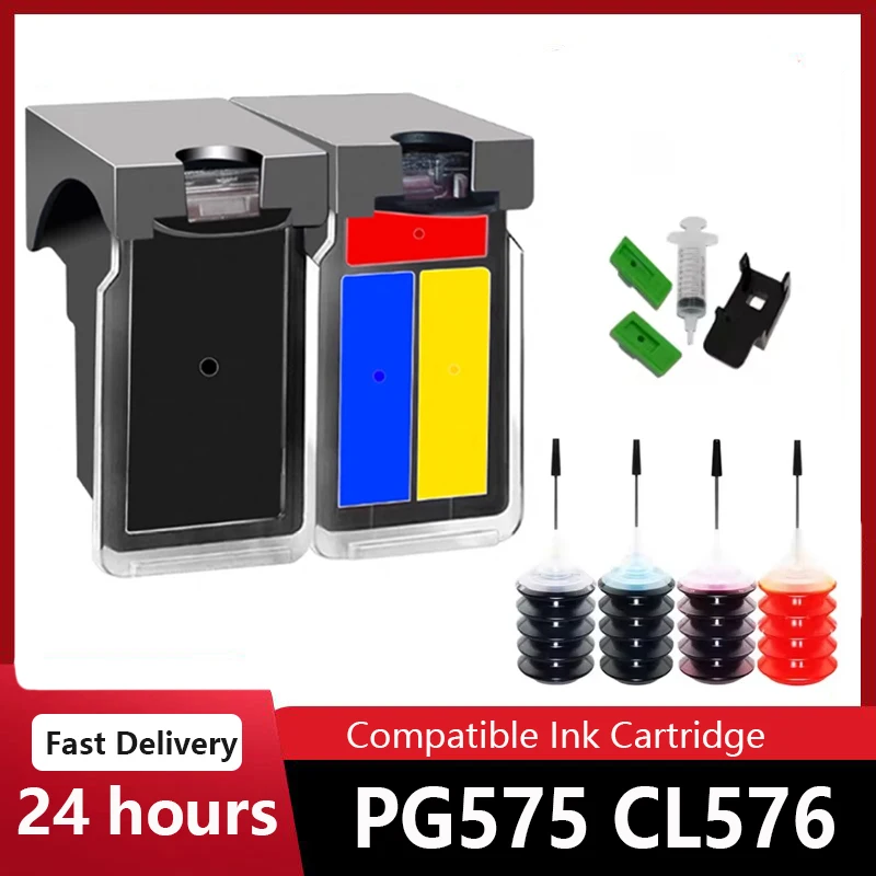 PG575 CL576 575 576 XL PG-575XL CL-576XL Refillable Ink Cartridge For Canon PIXMA TS3550i TS3551i TR4750i TR4751i InkJet Printer
