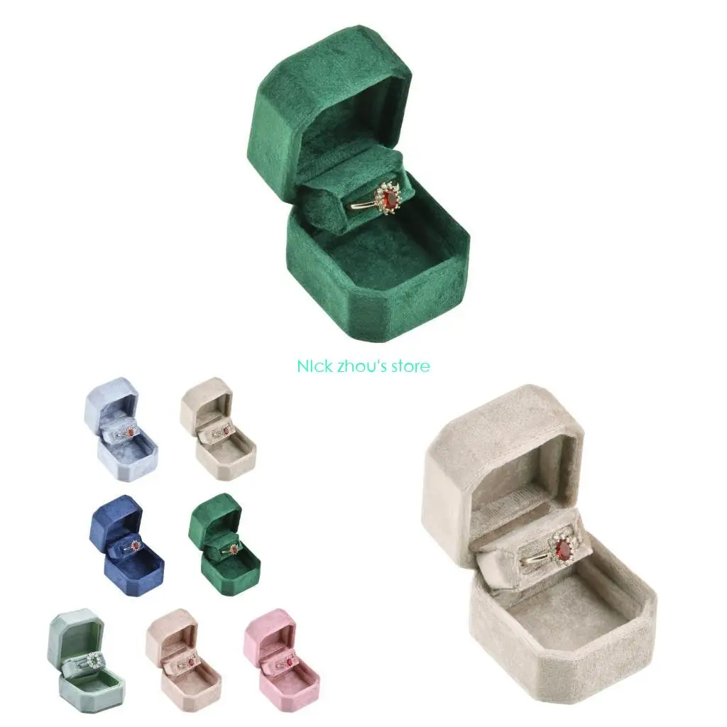 

E15E 1шт плюшевая коробка-органайзер для ювелирных изделий с двойным открытым дизайном для легкого доступа