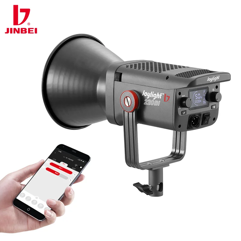 Luz de Video LED Bicolor JINBEI JL220BI de 220W, Iluminación Continua de Estudio con Montura Bowens para Fotografía y Grabación de Películas