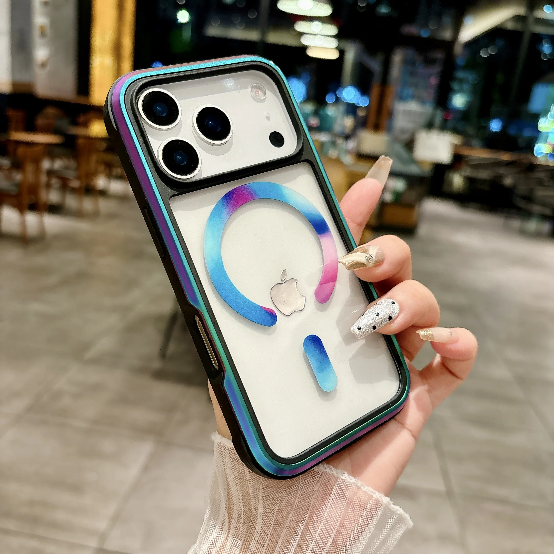 

For iPhone 17 Pro Max Case Aluminum Alloy Frame Mix Soft Tpu Magnetic Cover For iphone 17 pro Case