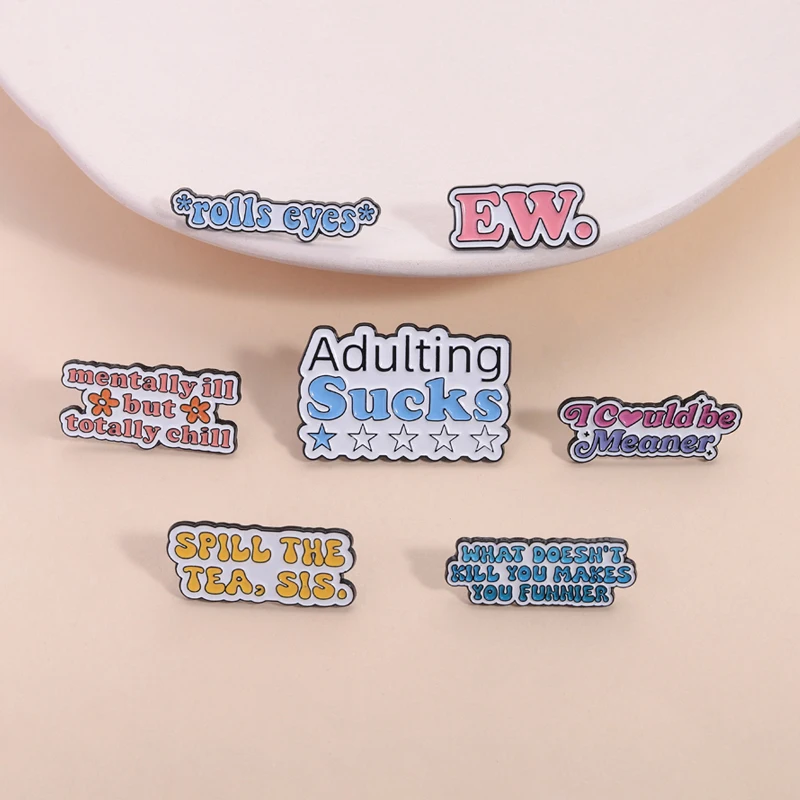 Funny Phrase Collection Enamel Pins Hold On Let Me Chat GPT This Low Battery I May Be Wrong But I Doubt It Brooches Jewelry Gift