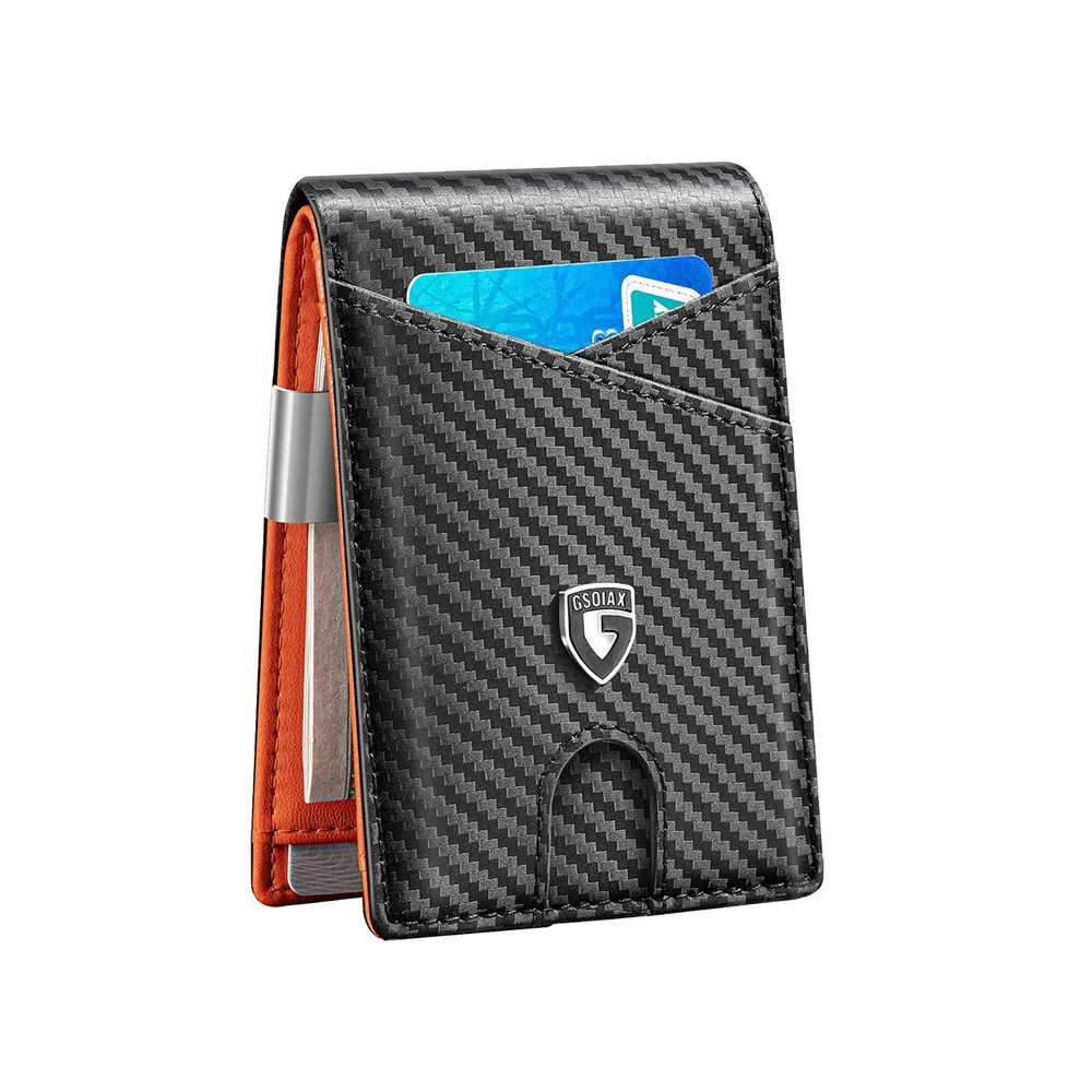 Men's Wallet Card Holder Large Capacity Card Holder Short Money Clip Money Clip rfid Carbon Fiber Wallet Lightweight Design