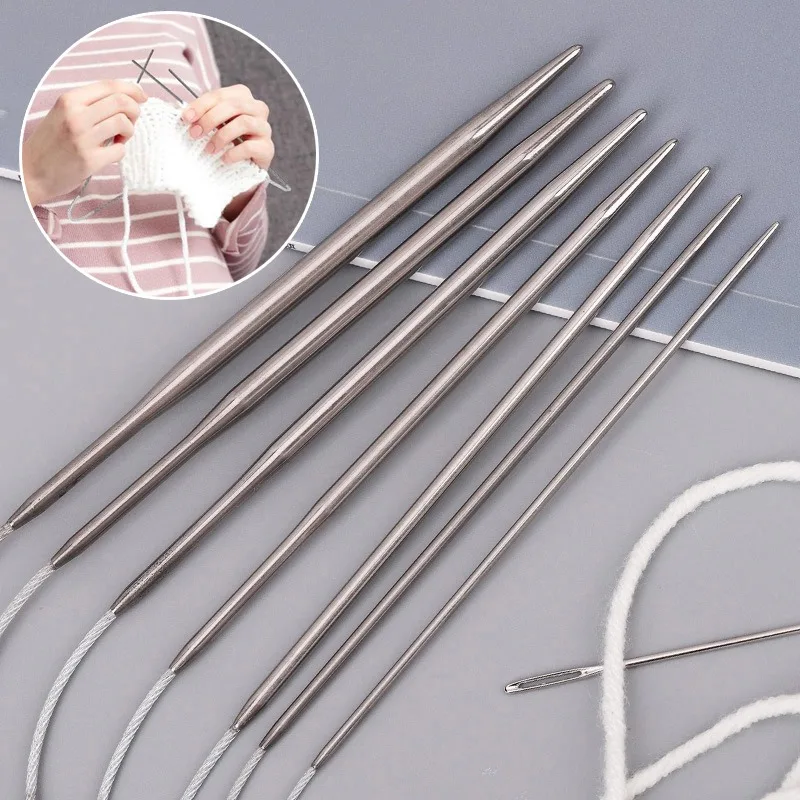 Stainless Steel Circular Knitting Needles Crochet Needles Pins Needle Craft Tools For Set of Knitting hooks DIY Weaving