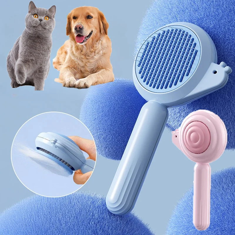 Neue Katzenbürste, Haustierpflegebürste für Katzen, zum Entfernen von Haaren, Welpen, Kätzchen, Haustierkamm, Ein-Tasten-Haarentfernung, Reinigungsbürste, Kamm