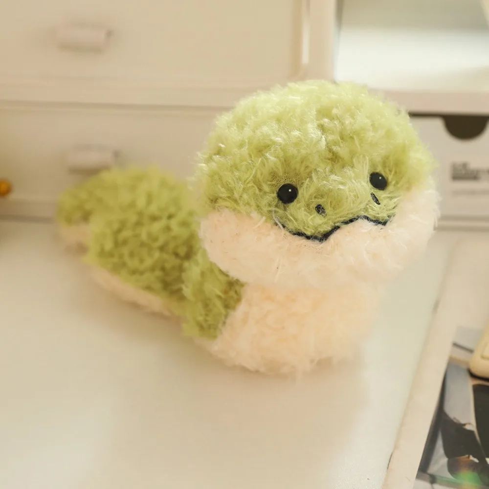 

With Scarf and Hat Cartoon Snake Plush Toy Green Snake Curly Hair Soft Snake Plush Doll Little 25/35/45cm Animal Plush Pillow