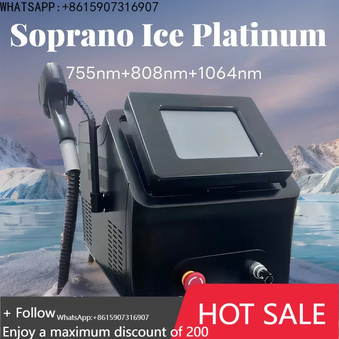 

PlatinumTitanium 808nm Диодный аппарат для удаления волос 755 808 1064 нм 3 длины волны 3000 Вт 10 бар 2025