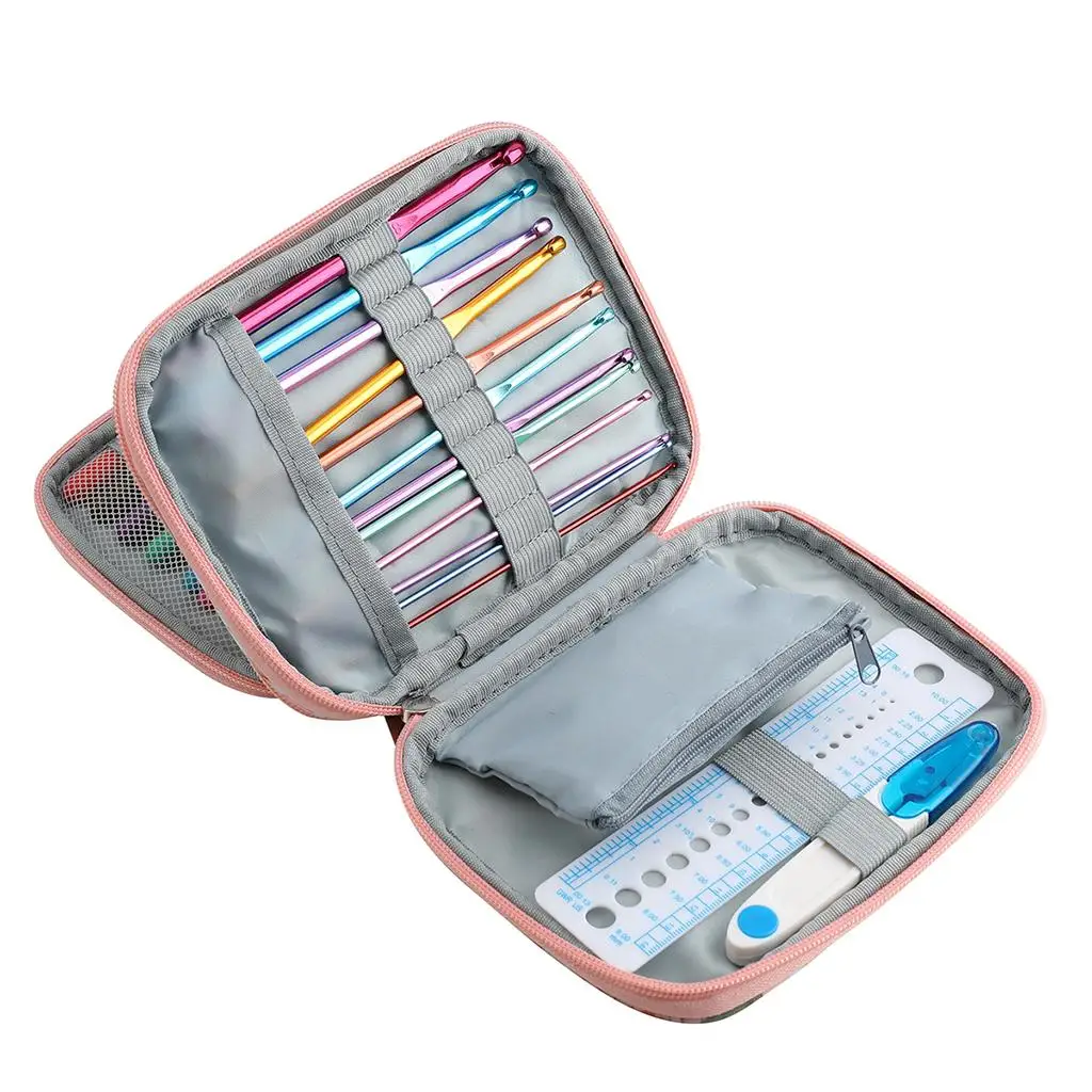

Crochet Hooks Pouch Knitting Kit Case Empty Storage Bag for Sewing Accessories