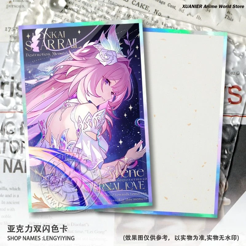 أنيمي سيرين أنكسا الاكريليك ورقة ملونة لعبة هونكاي: ستار السكك الحديدية الليزر Shikishi تأثيري فلاش مزدوج حلية بطاقة توقيع