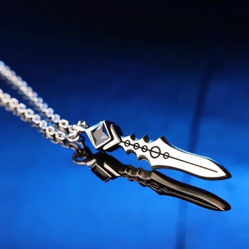 Necklace for Women Fate Stay Night Necklaces Lancer Gae Bolg Pendant Trend Neck Silver Color Japanese Fashion Couples Party Gift