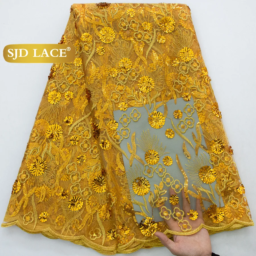 

SJD LACE African Green Sequins Mesh Woman Lace Fabric High Quality 2025 Nigerian French Net Lace for Sewing Wedding Dresses 3735