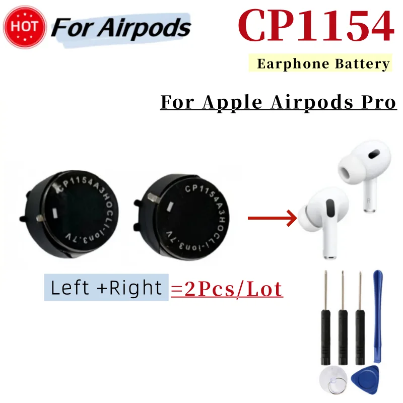 2pcs/lot CP1154 Replacement Battery For Apple AirPods Pro Earphone + Free Tools