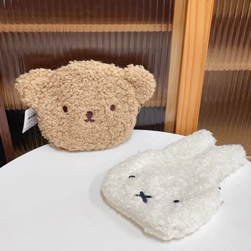 

Cute Miffy Crossbody Bag Cartoon Lamb Fur Bear Bag One Shoulder Crossbody Mobile Phone Bag Student Christmas Surprise Gift