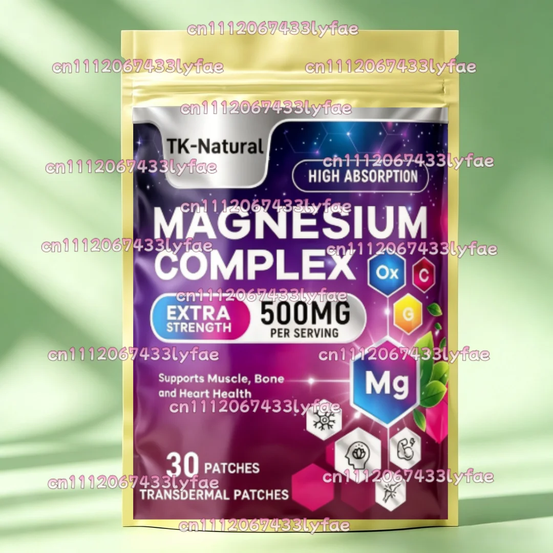 30 Patches Magnesium Complex Transdermal Patches Magnesium Glycinate, Malate, Citrate, Oxide Bone Muscle & Heart Health Support