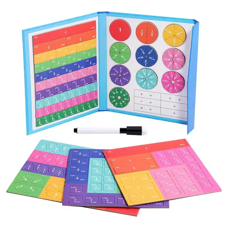 Magnetic Fraction Learning Math Early Educational Toys Arithmetic Rainbow Intelligence Developing Supplies For Kid Birthday Gift