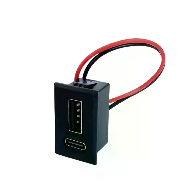 USB Female Base Type-C Double-Layer Socket Lamp Charging Socket Power Phone Socket With Cable Connector