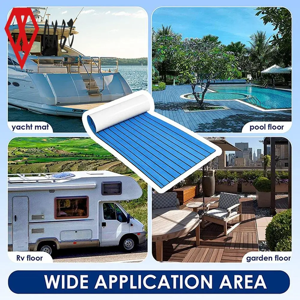 

AX83-Foam Teak Decking EVA Foam Marine Flooring Faux Boat Decking Sheet Accessories Marine Blue 450X2400mm