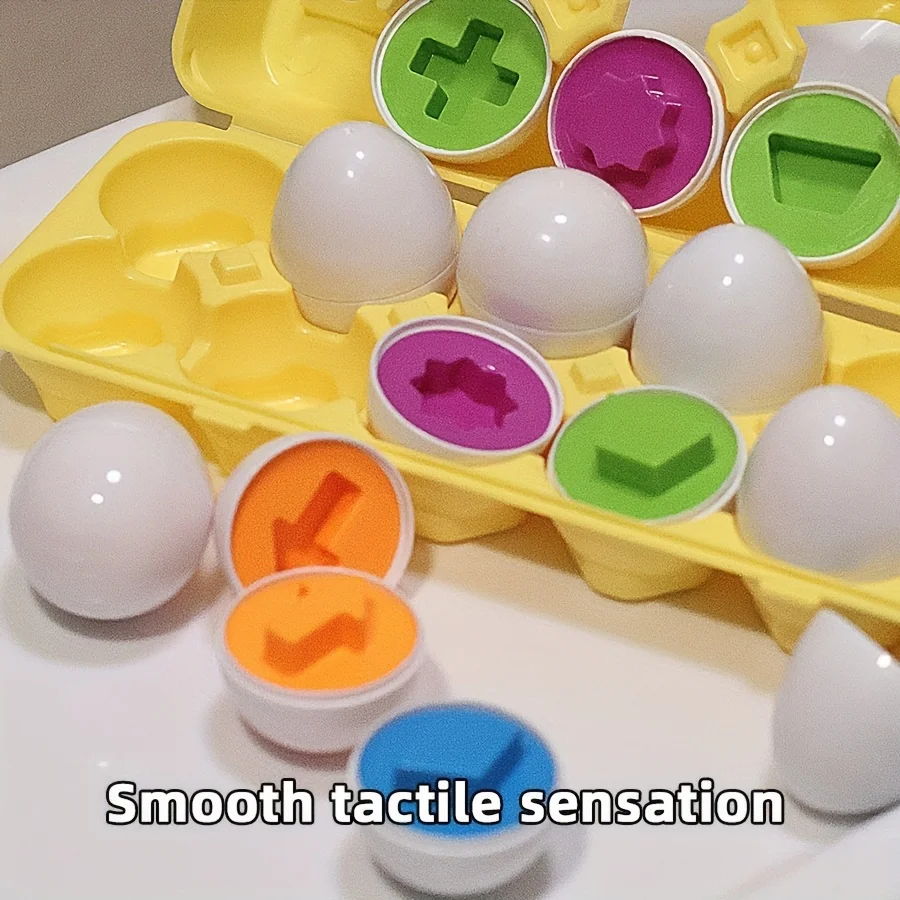 6/12 قطعة التعرف على الألوان والشكل مطابقة ألعاب على شكل بيضة ، ألعاب ألغاز تعليمية للمهارات الحركية الدقيقة للتعلم المبكر #6