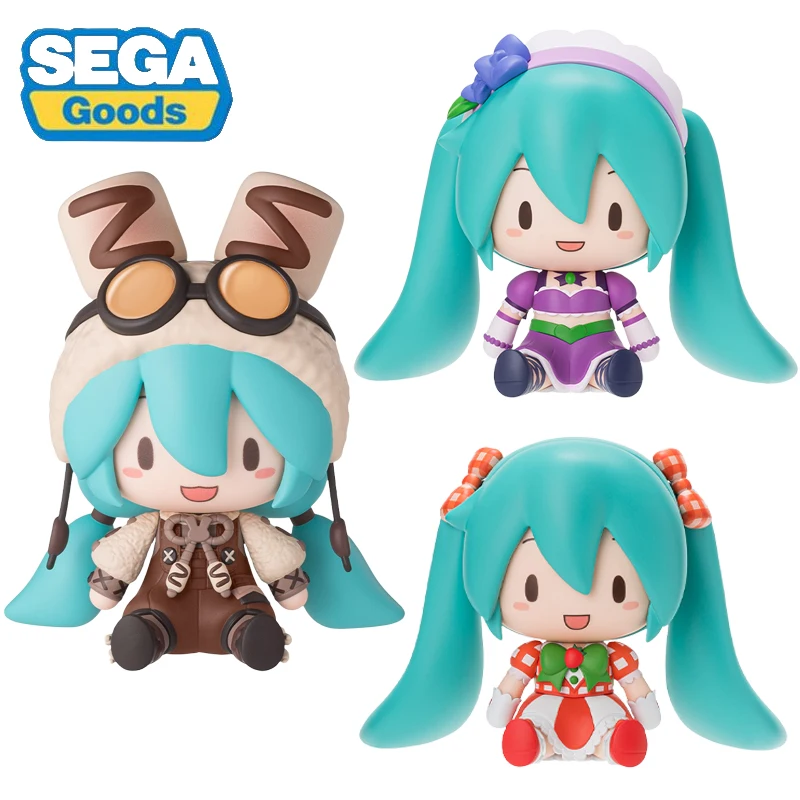 

Original SEGA Fuwa Petit Q Hatsune Miku Marshmallow Hot Cocoa Cute Strawberry Shiny Purple Anime Figure Collectible Model Gift