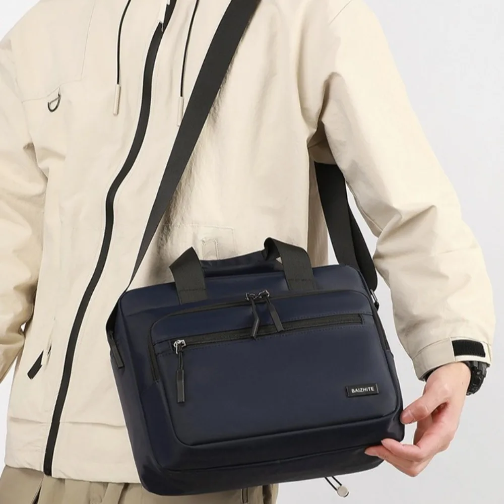 

Oxford Cloth Men Business Briefcases Brief Case Large-capacity Laptops Handbag Zipper Solid Color Crossbody Sling Bag Girls