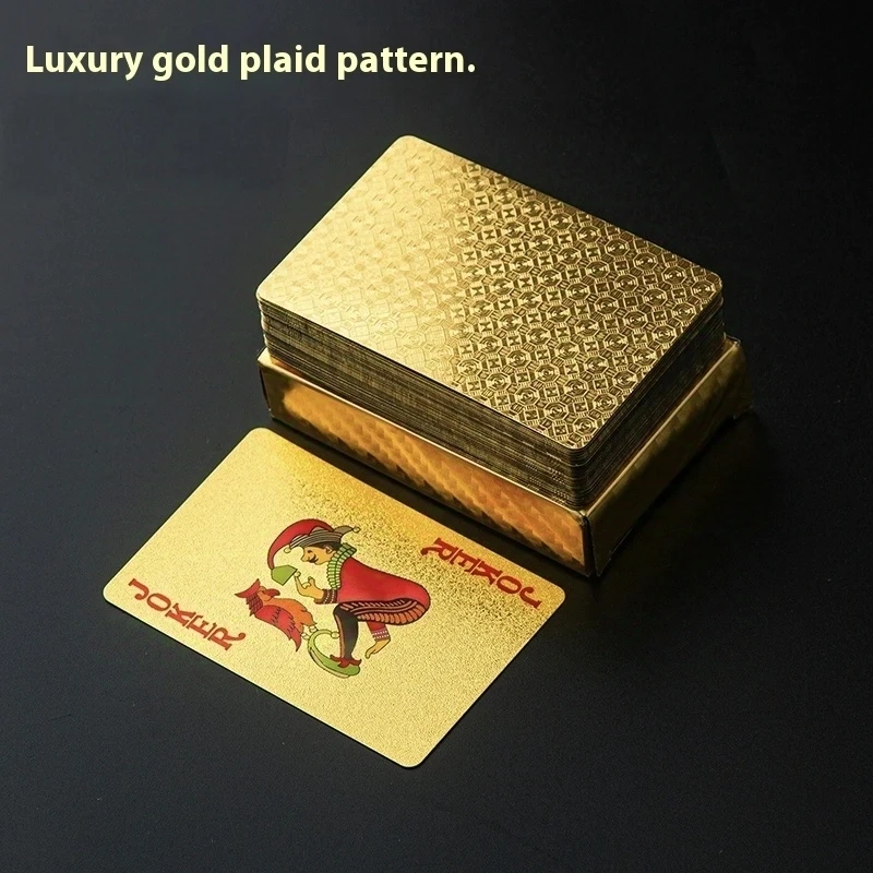 Waterproof Washable PVC Plastic Poker Cards Premium Gold Colored Thick Metal Design Specialty Deck