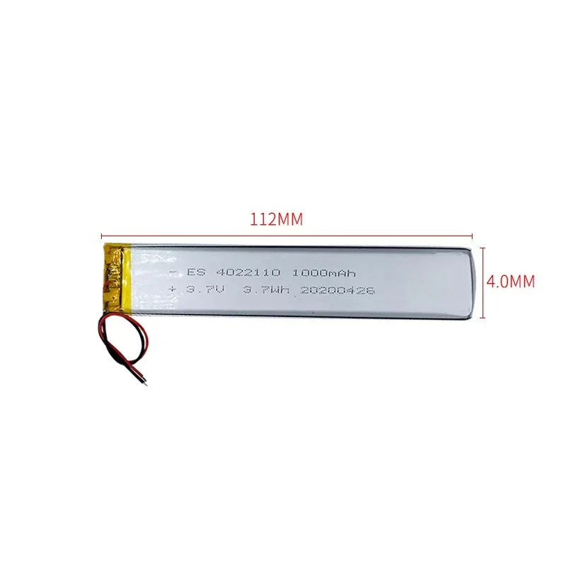 شراء المزيد سوف رخيصة 4022110 بطارية ليثيوم بوليمر طويلة 3.7 فولت التعريفي مصباح خزانة بطارية مصباح بطارية ليثيوم #2
