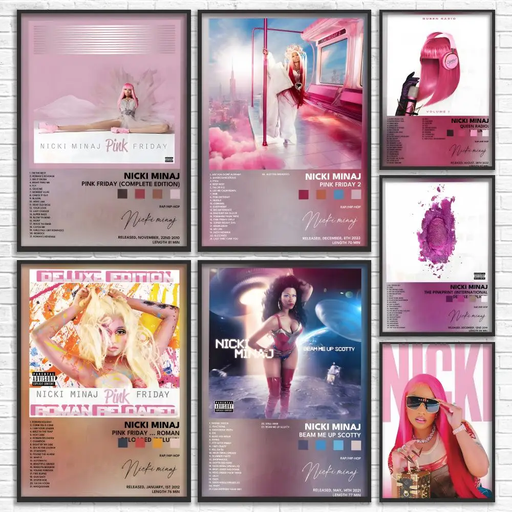 Singer N-nicki minaj Painting Calligraphy Cotton Canvas Wall Art Poster Quality Decor Painting for Home Decor