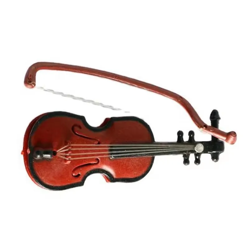 PANDAR Mini Violins Ornament Miniature Violins Model with Stand Case Dollhouse