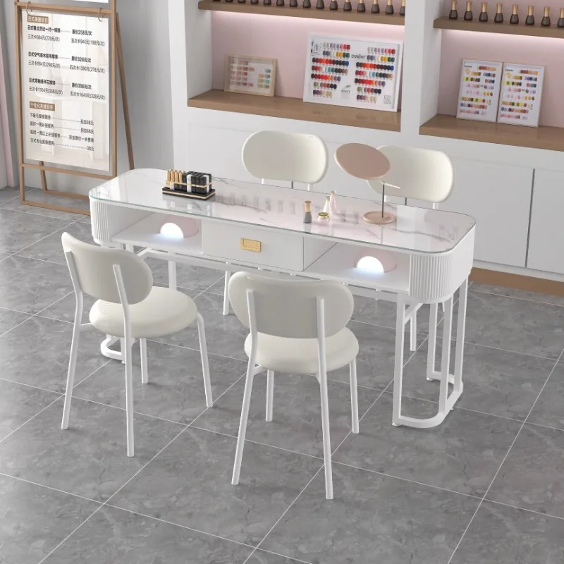 Replica glazen nagel bureauaccessoires esthetische witte nagel bureau manicure station tafel esthetische Tavolo manicure meubelen