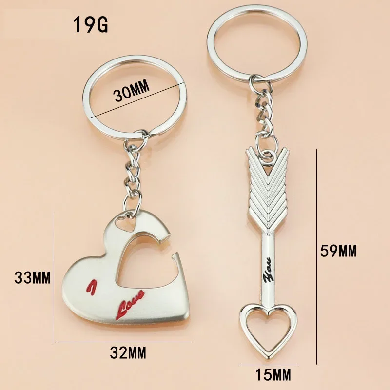 Metal Love Letter Couple Keychain Pendant Festival Souvenir Activity Small Gifts for Men and Women Keyrings