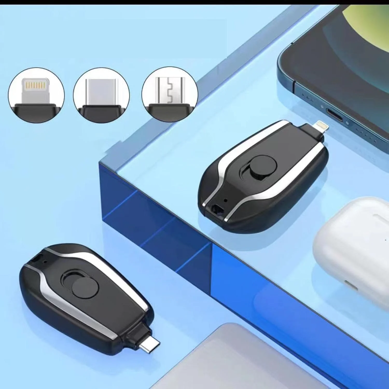 Min Pod 키체인 충전기, 미니 포드 키체인 충전기, 키체인 전화 충전기, 휴대용 키체인 전화 충전기