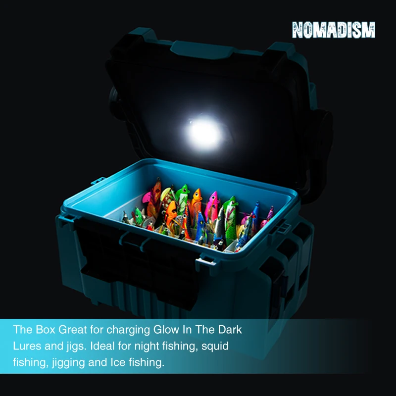 New Fishing Box With LED light Plastic Tool Box Hard Bait Squid Jig  Organizer Boxes Accessories Tackle Storage Case Sea Fishing - AliExpress 18