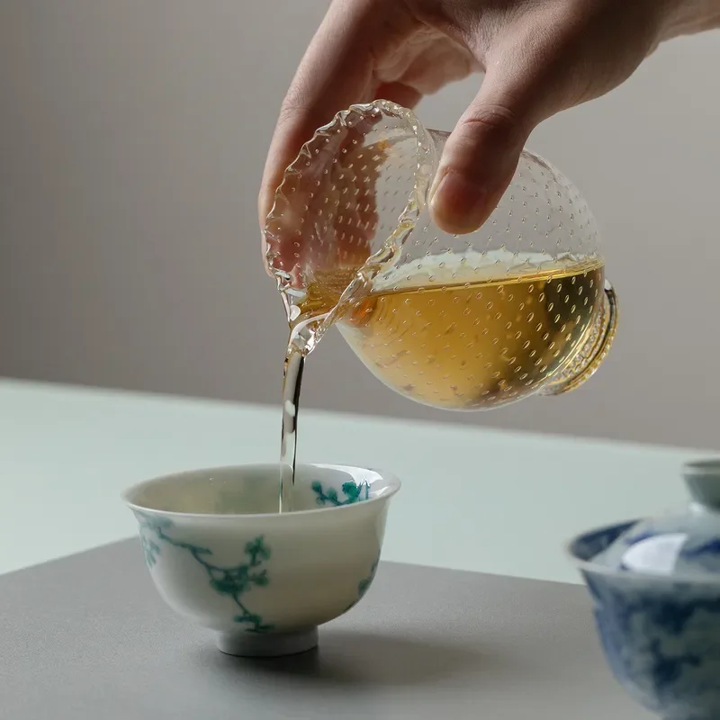 Fanxing Handmade Glass Fair Cup High Temperature Resistant Thickened Tea Dispenser for Kung Fu Tea Set Lucky Bag Style Sea