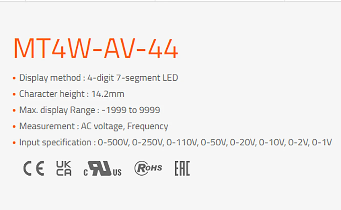 Autonics Multi panel meters MT4W-AV-40 MT4W-AV-41 MT4W-AV-43 MT4W-AV-44 MT4W-AV-45 MT4W-AV-46 MT4W-AV-47 MT4W-AV-48 MT4W-AV-49