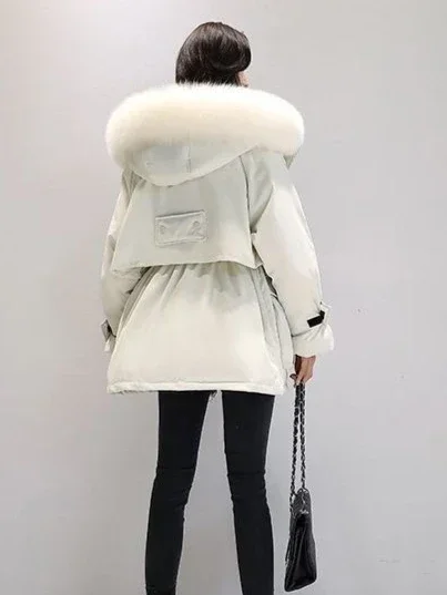 2025 Winter Fashion New Women's Down Jacket Commuting Windproof Fox Fur Collar Down Jacket
