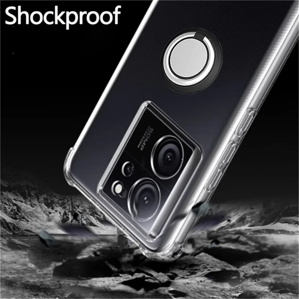 5-in-1,Finger Ring Case + Glass for Mi 13T Xiaomi 13 T Pro Soft Clear Shockproof Silicone Phone Cases Mi13T Pro Xiaomi 13T Cover