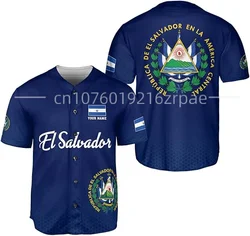 Free Customization of El Salvador Baseball Jersey New 3D Printed Men's and Women's Casual Fashion Street Short Sleeved Shirts