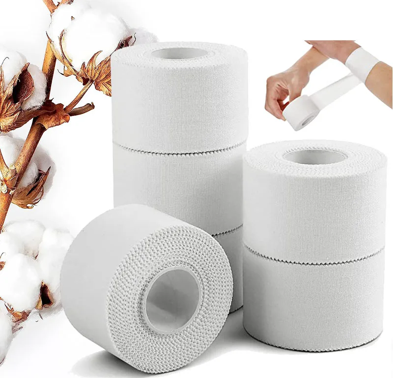 4pcs Boxing Adhesive Sport Tape Medical Cotton White Tape First Aid Injury Wrap 3.8cm Elastic Bandage Athletic Tape for Ankles