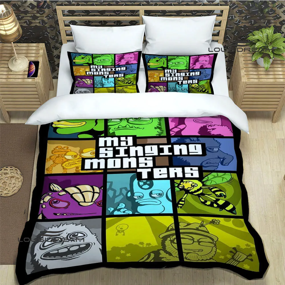 Game My Singing Monsters Bedding Sets exquisite supplies set duvet cover bed comforter set bedding set luxury birthday gift