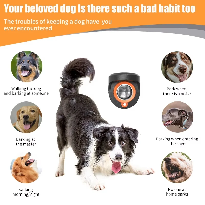 Mini Ultrasonic Anti Barking Dog Repeller Smart Portable USB Rechargeable Outdoor Dog Training Stop Barking Defense Device view 6