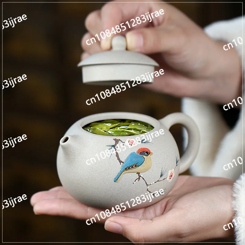 Ingenuity To Make Purple Sand Pot Pure Handmade Teapots White Jade Section Thrush Xishi Send Friends Customer Gift Decent