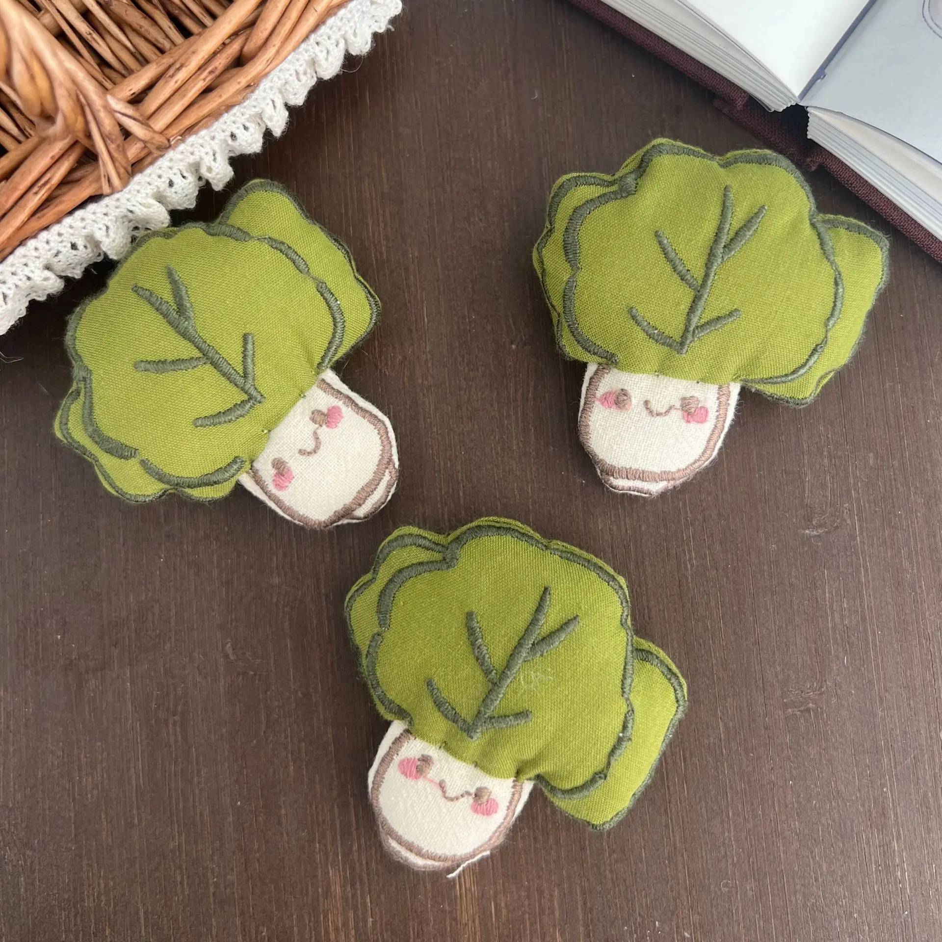 Korean Style Stuffed Vegetable Brooch for Bag Keychain Decoration Fridge Magnet Shoes Accessory Cute