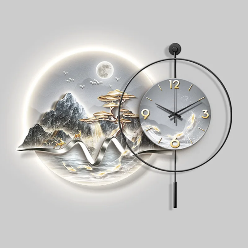 Luxury Living Room Wall Clocks Led Aesthetic Xenomorph Design Clock Wall Minimalist Simple Orologio Da Parete Home Decoration