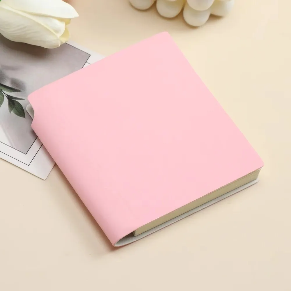 Portable Mini Blank Notebook Soft Leather Compact Pocket Notebook 98 Sheets/196 Pages Impervious To Ink Square Notebook